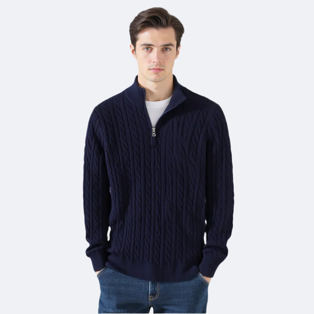 Taebaek | Sweter Warkoczowy z Zamkiem