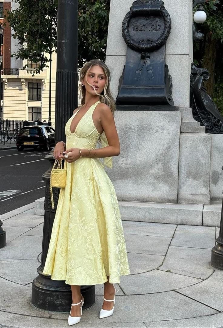 Esmeralda | Halter Sukienka Midi Bez Rękawów