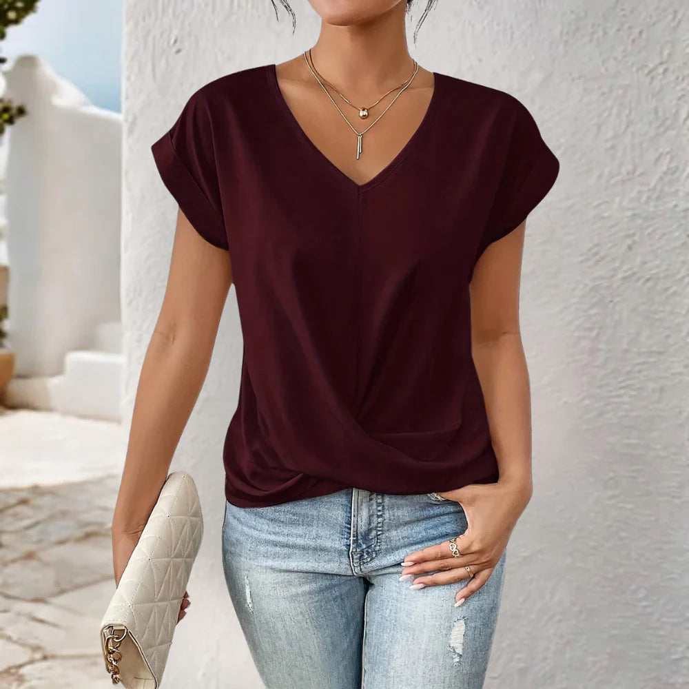 Eloise | Elegancka Bluzka z Dekoltem w Serek