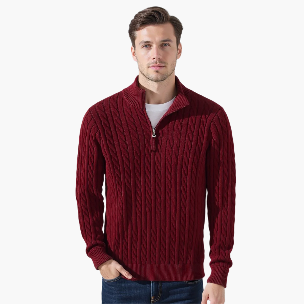 Taebaek | Sweter Warkoczowy z Zamkiem