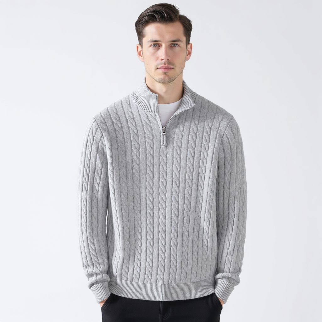Taebaek | Sweter Warkoczowy z Zamkiem